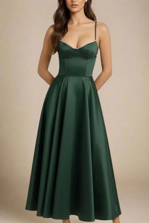Mavis Midi Dress Emerald Green
