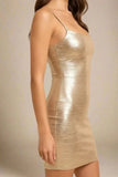 Scarlett Bandage Mini Dress Gold
