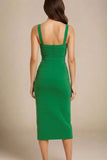 Heidi Bandage Midi Dress Emerald Green