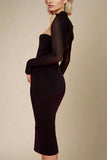 Lillian Bodycon Midi Dress Classic Black Sale