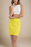 High Waist Bandage Mini Skirt Sun Yellow