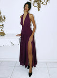 Paolio Halter Maxi Dress Plum
