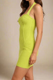 Isabella Bandage Mini Dress Neon Green