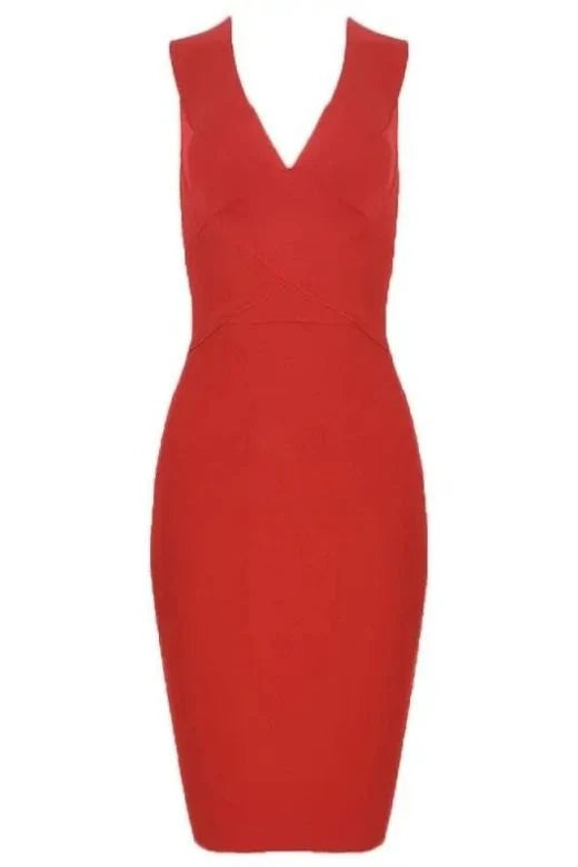 Ash Bandage Dress Lipstick Red