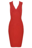 Ash Bandage Dress Lipstick Red