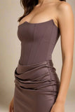 Hope Bodycon Wrap Maxi Dress Coffee Brown