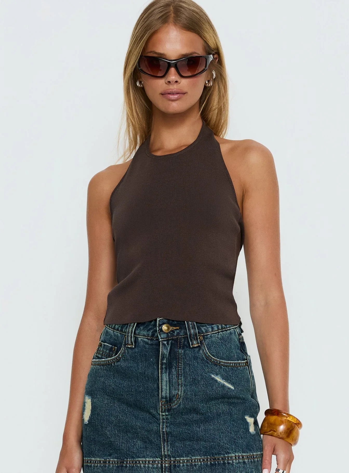 Britley Halter Top Chocolate