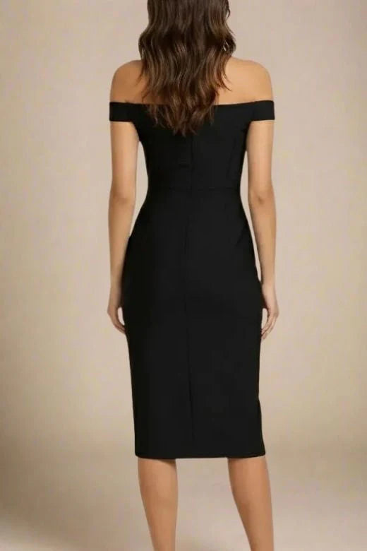 Sofie Off Shoulder Bodycon Dress Classic Black