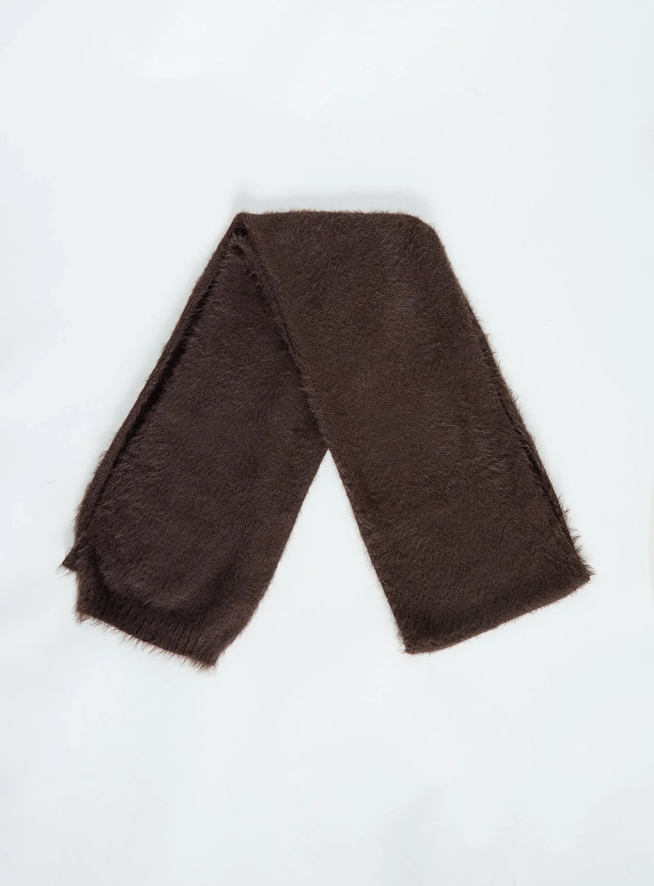 Yvetta Fluffy Scarf Brown