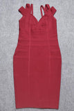 Sia Bandage Dress Red Wine Sale