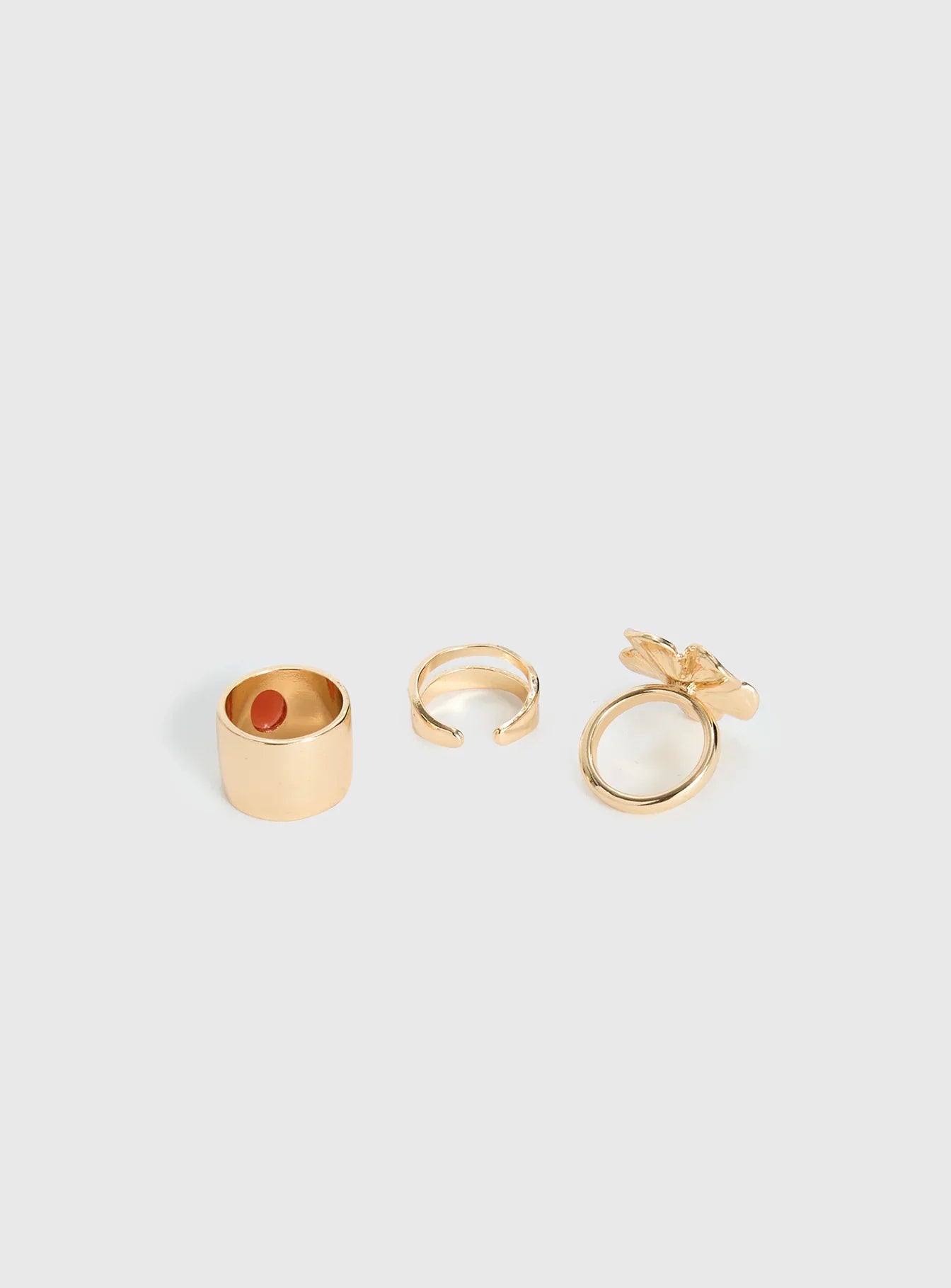 Rosellah Ring Set Gold Pink