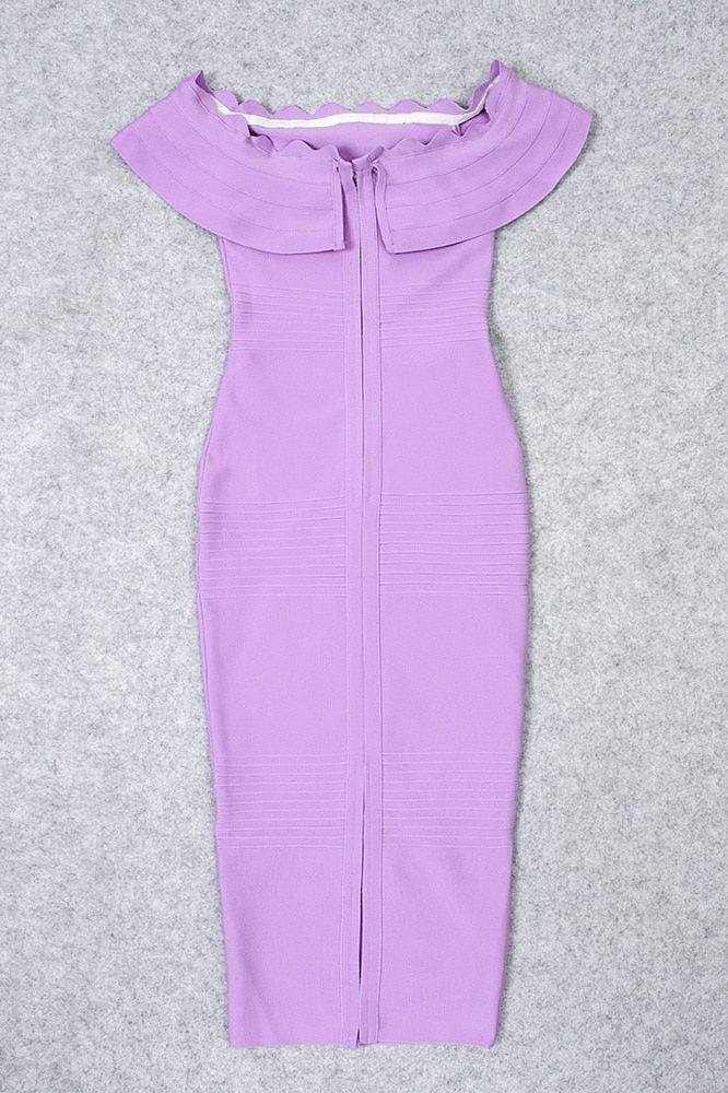 Billie Bandage Midi Dress Violet Purple