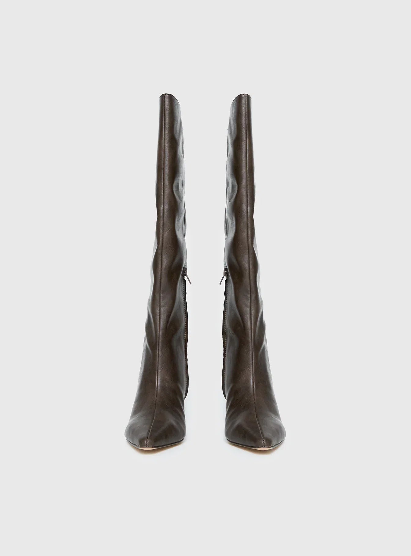 Aminah Knee High Boots Charcoal