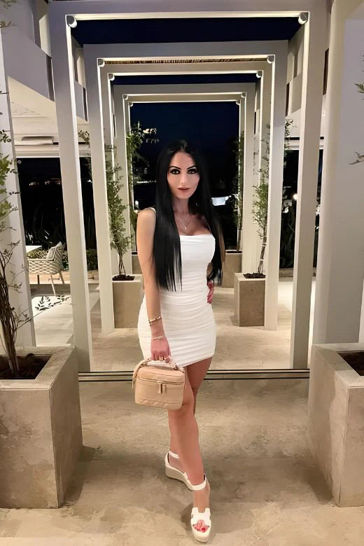 Cassie Bodycon Wrap Mini Dress White Pearl Sale