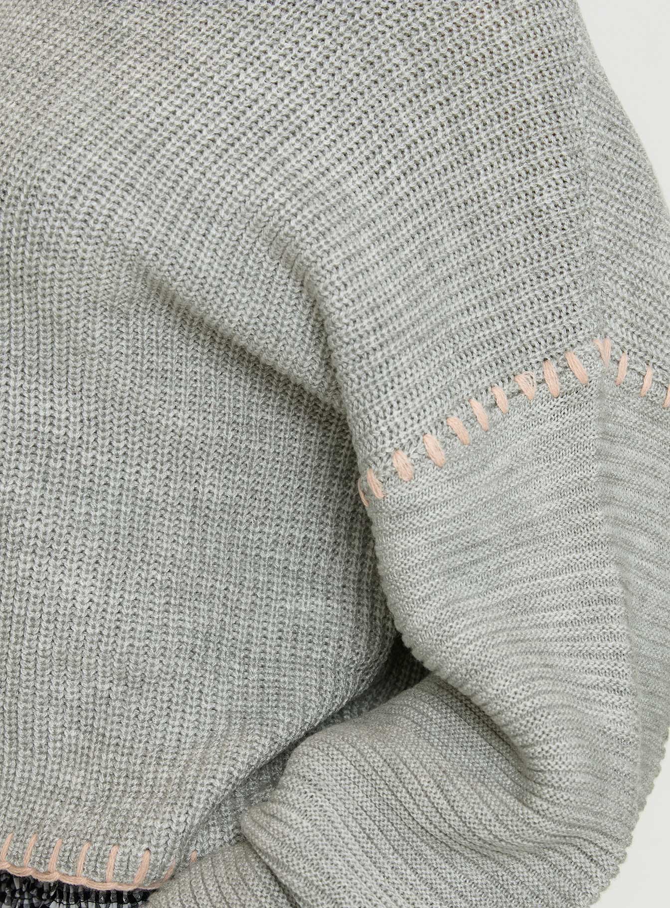 Baby Im Back Knit Sweater Grey Pink