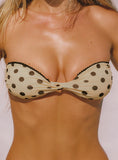 Tamrali Bandeau Bikini Top Yellow Polka Dot