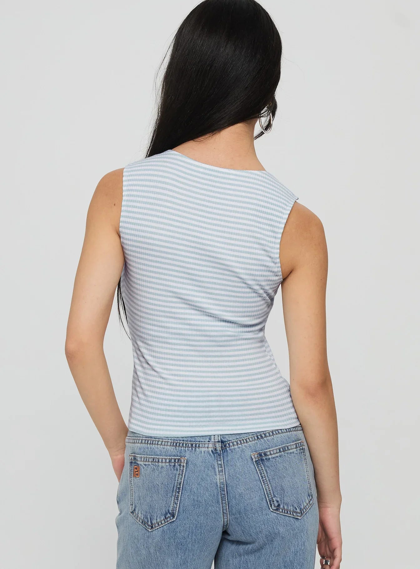 Dystran Top Blue White Stripe