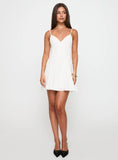 Libertie Pleat Mini Dress White