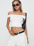 Channel Off The Shoulder Top White
