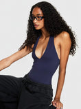Someone New Halter Bodysuit Navy