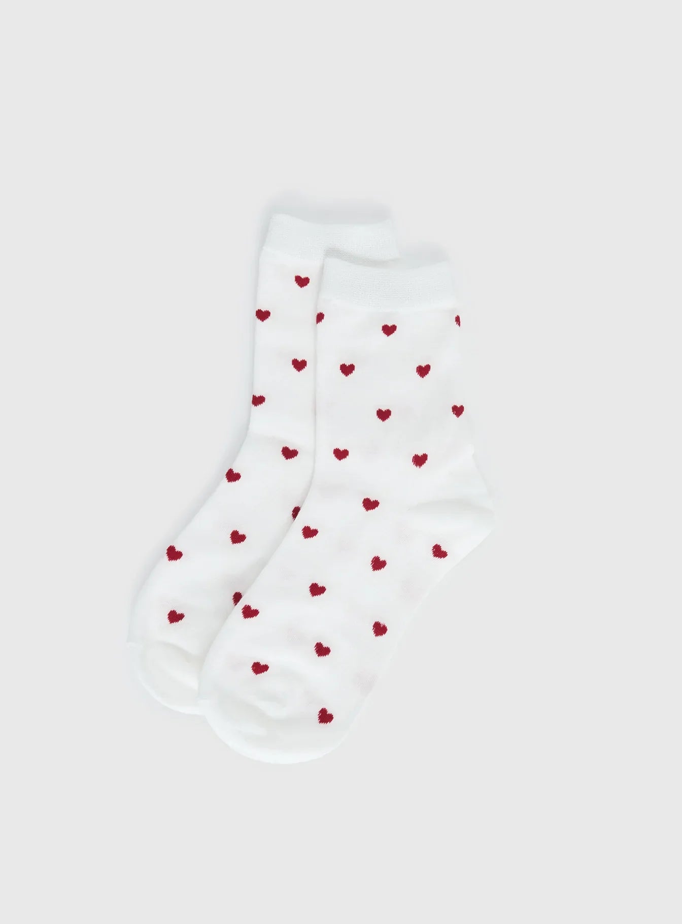 Sweet Heart Socks White Red