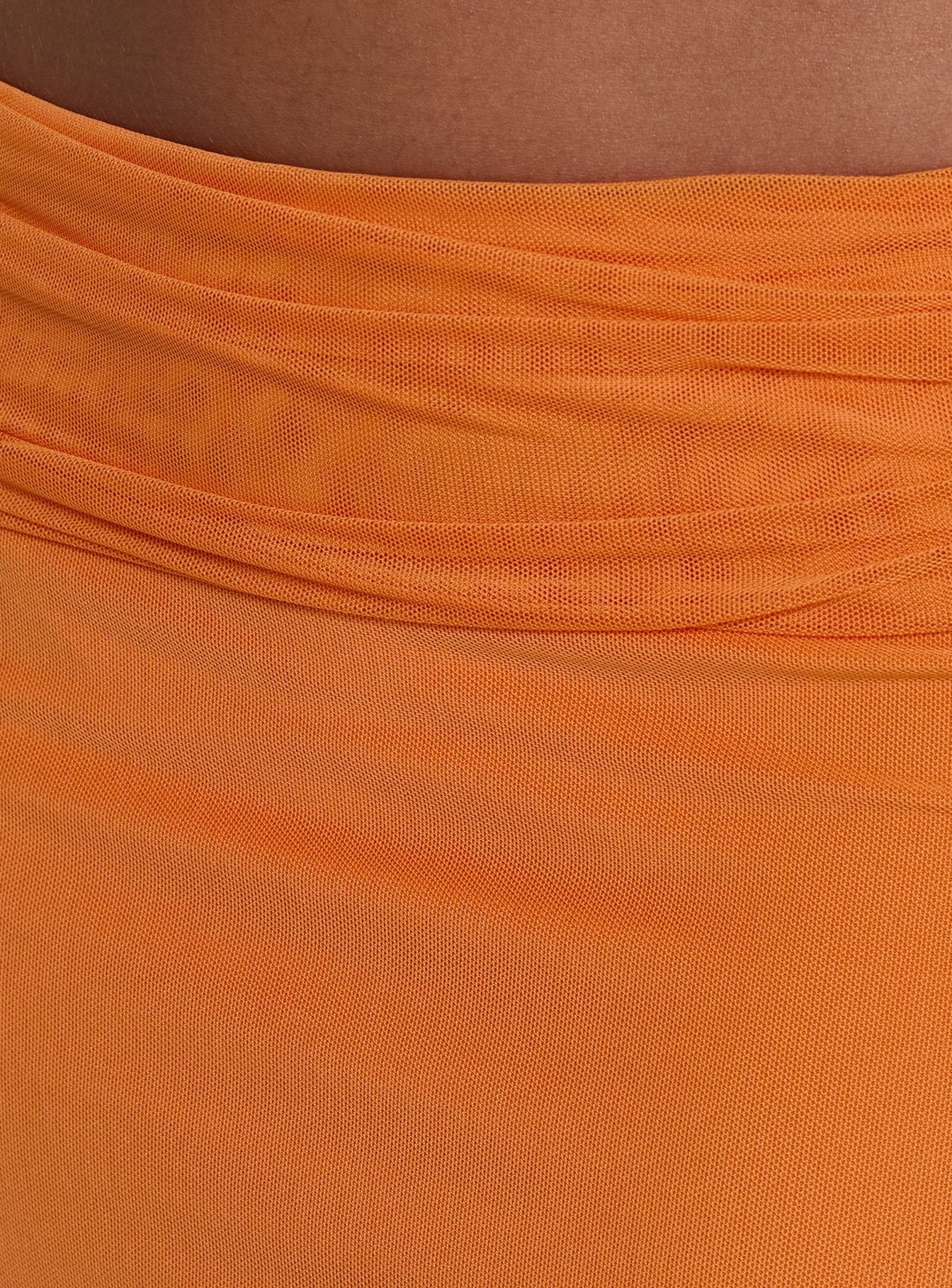 Star Fruit Ruched Waist Maxi Skirt Orange