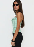 Days Of Summer Ruffle Top Mint Polka
