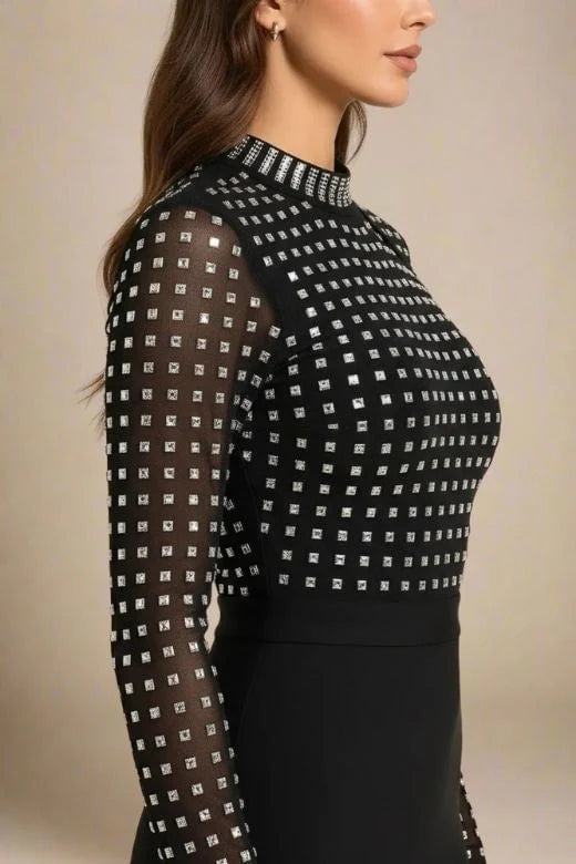 Hazel Long Sleeve Bodycon Dress Classic Black