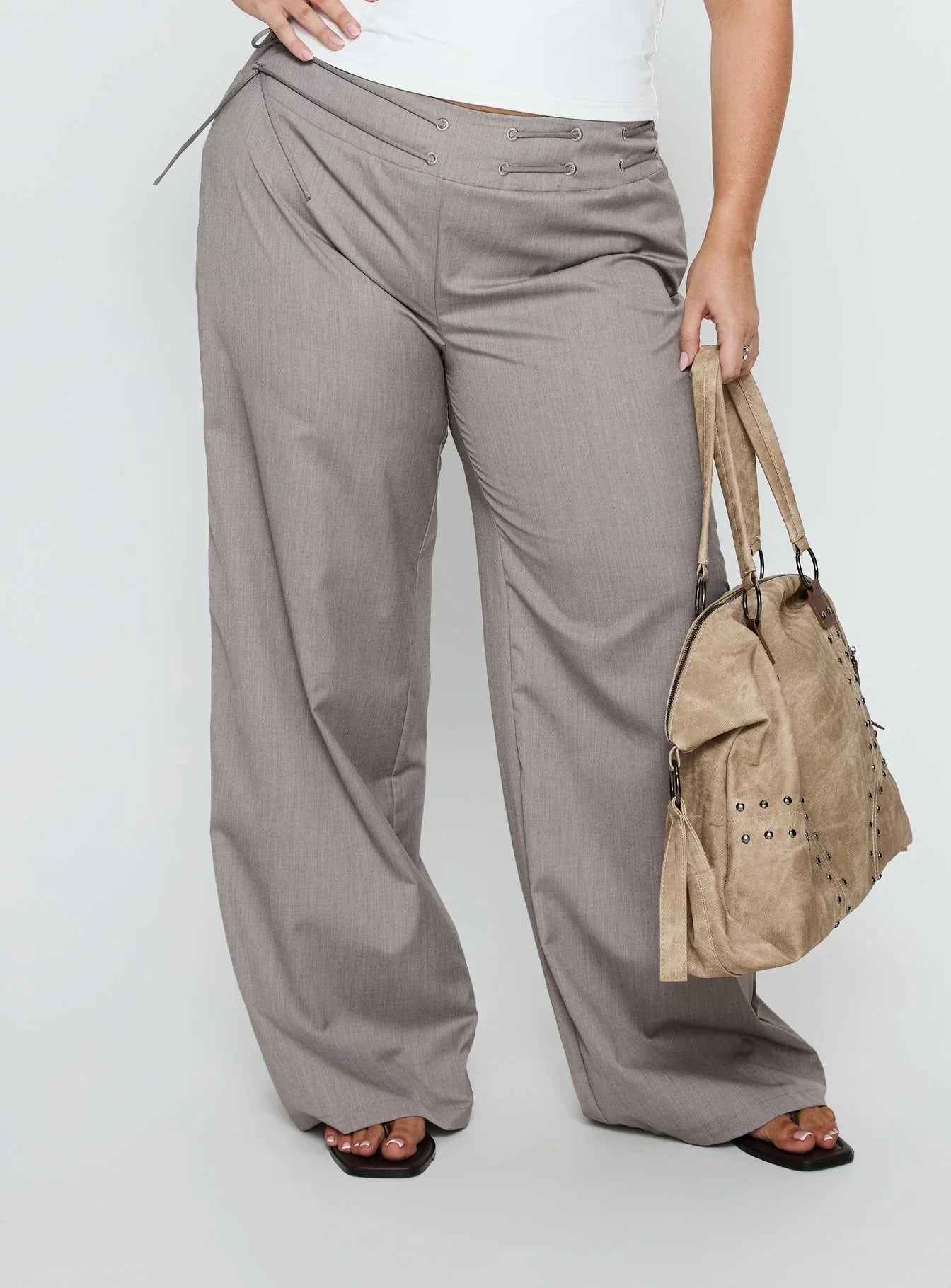 Just Have Fun Wide Leg Pant Grey Curve