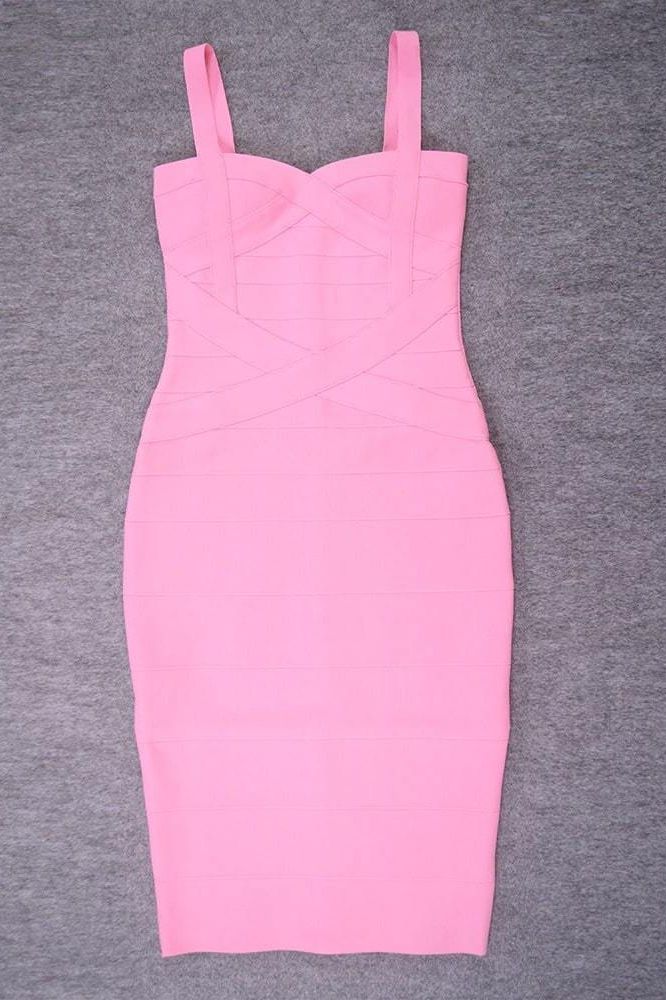 Heidi Bandage Midi Dress Dusty Pink
