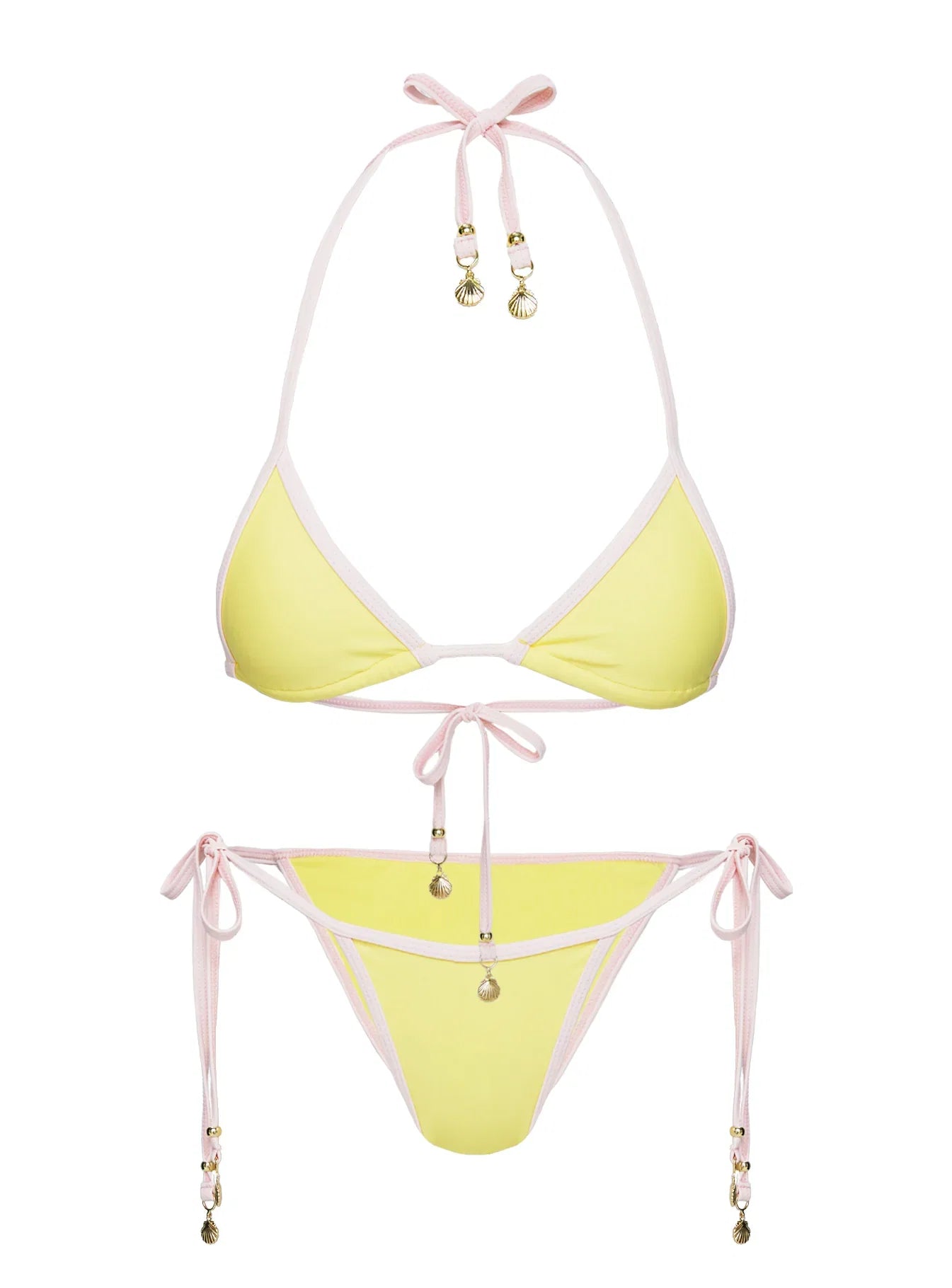 Beasley Tie Side Bikini Bottoms Yellow Pink