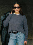 Abrams Rib Knit Crew Sweater Charcoal Marle