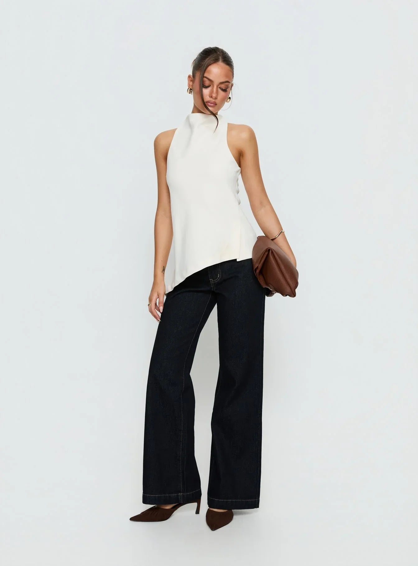 Days Get Dark Asymmetrical Top Cream