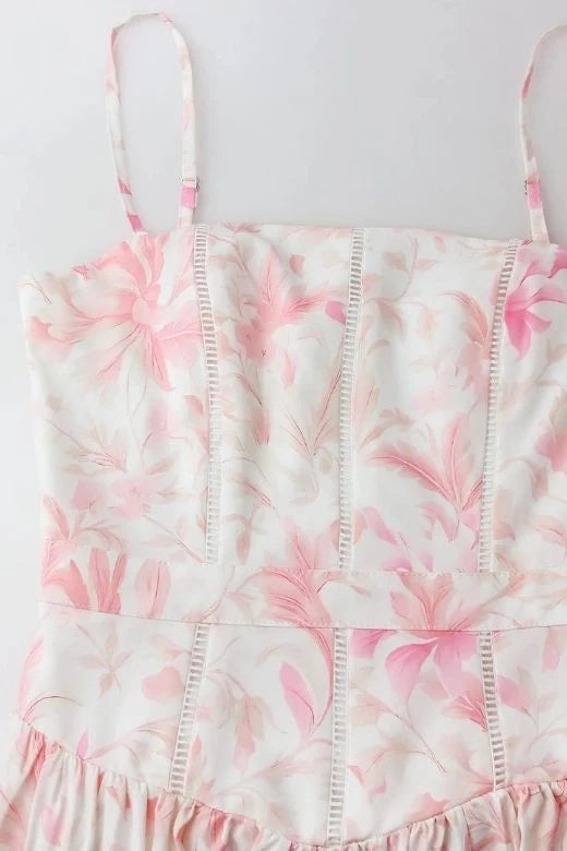 Tasmin Midi Dress Pink Print