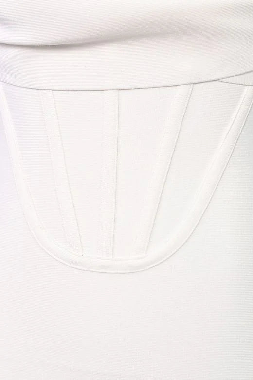 Miles Bodycon Midi Dress Pearl White