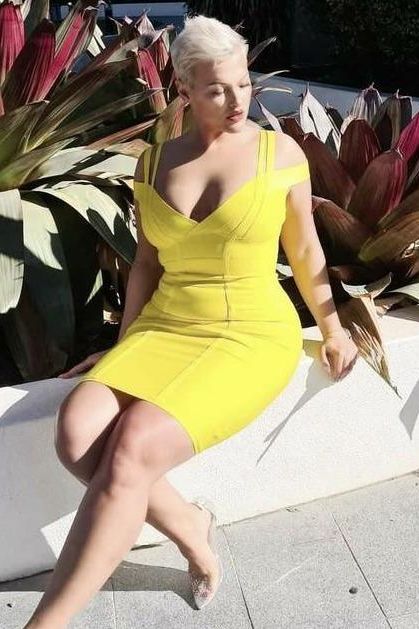 Sia Bandage Dress Sun Yellow