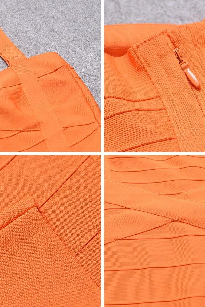Heidi Bandage Mini Dress Apricot Orange