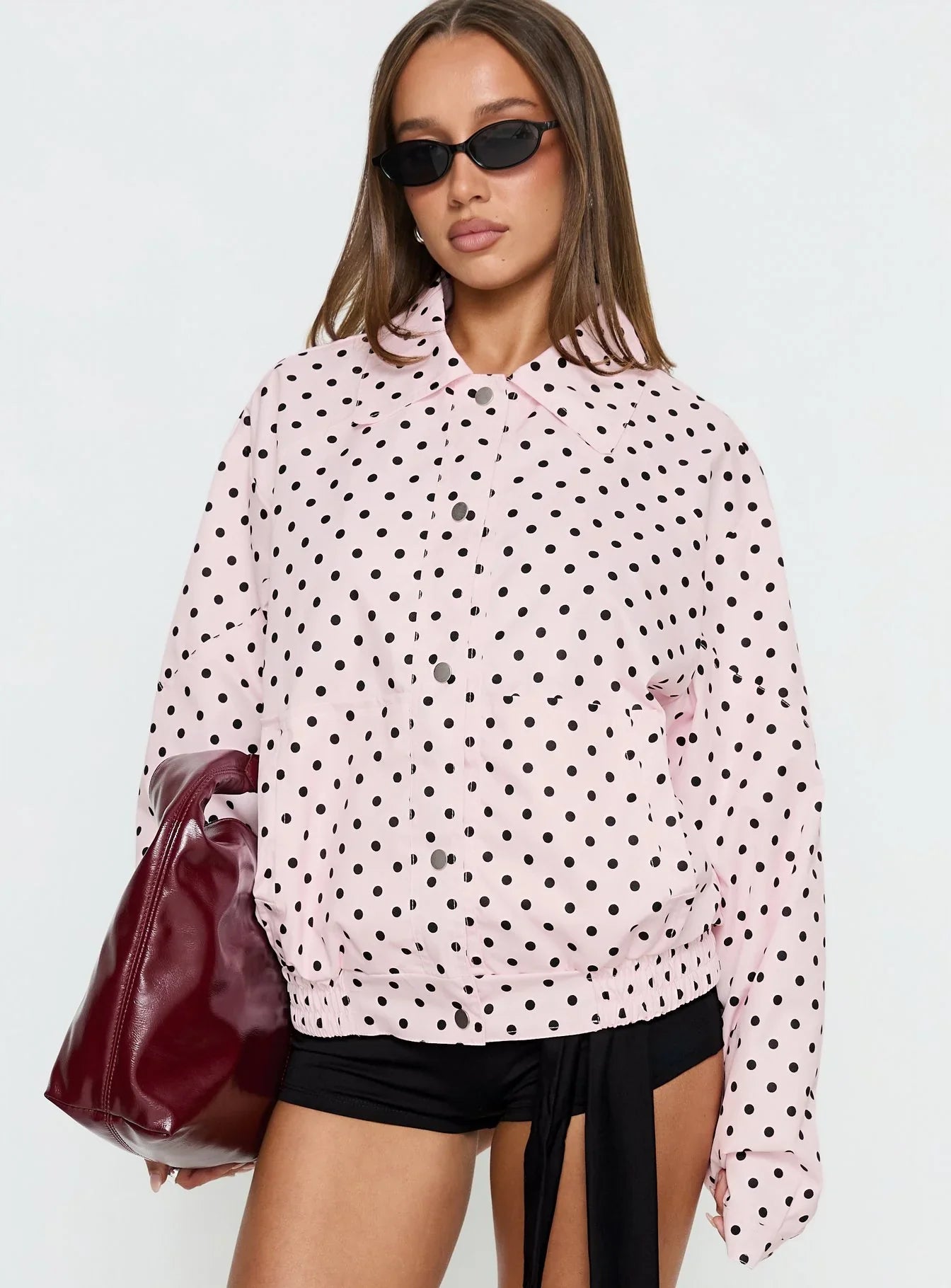 Swayer Oversized Jacket Pink Polka Dot
