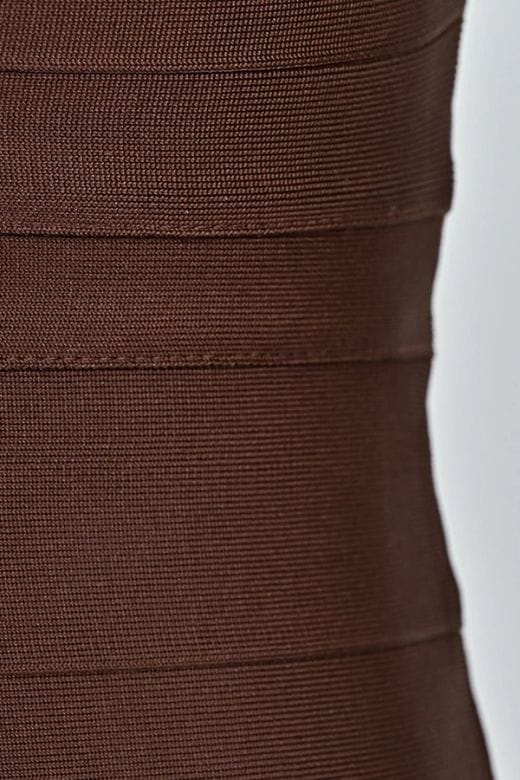Lisa Long Sleeve Bandage Mini Dress Chocolate Brown