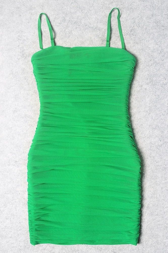 Cassie Bodycon Wrap Mini Dress Emerald Green