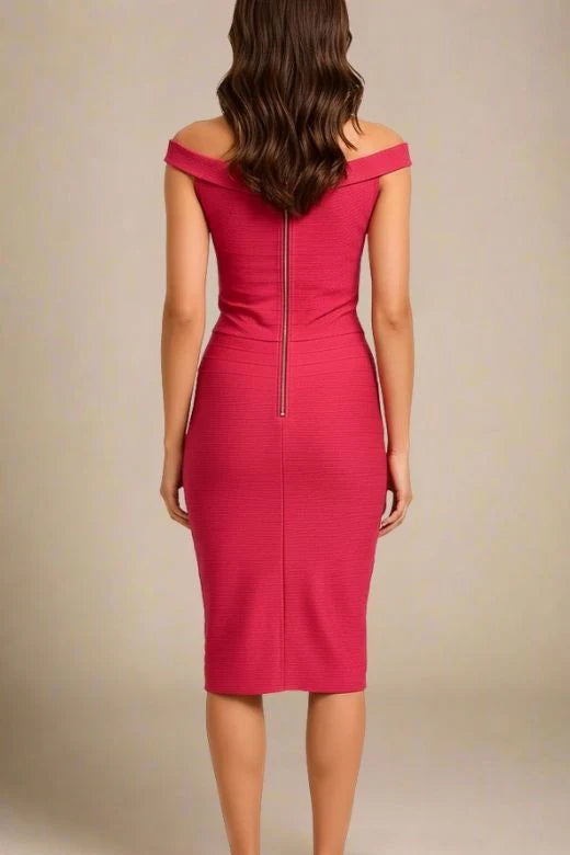 Breanna Bandage Dress Chilli Red