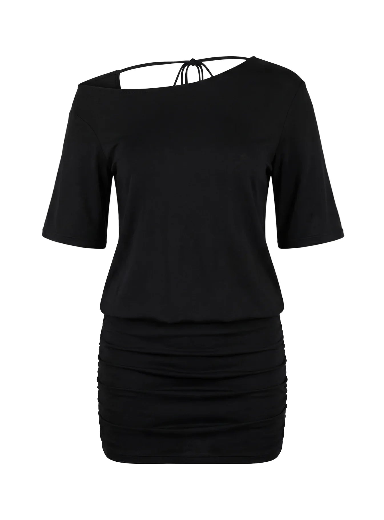 Romma Backless Slouchy Mini Dress Black
