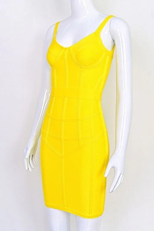 Pip Bandage Mini Dress Sun Yellow