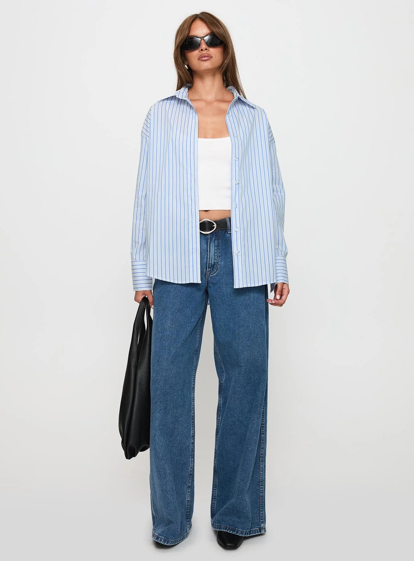 Mallin Shirt Blue White Stripe