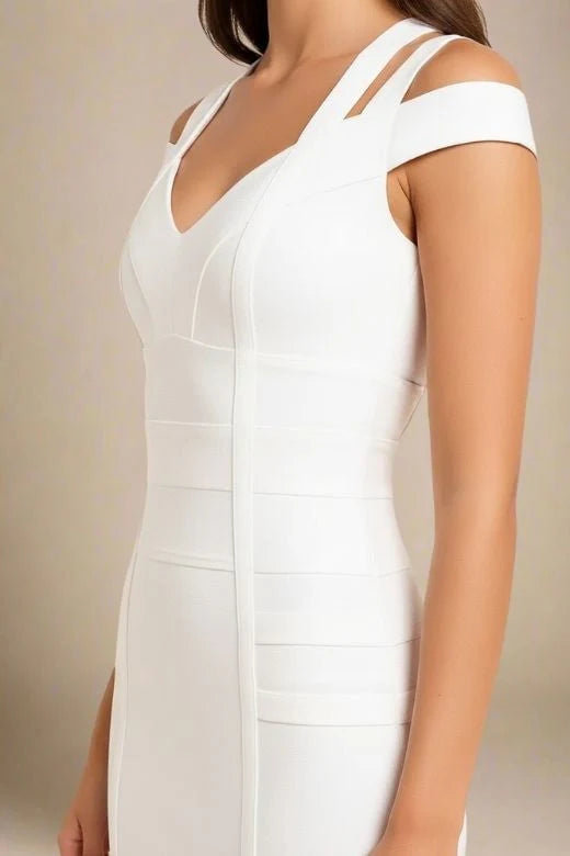 Sia Bandage Dress White Pearl