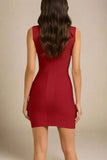 Sabrina Bandage Mini Dress Red Wine