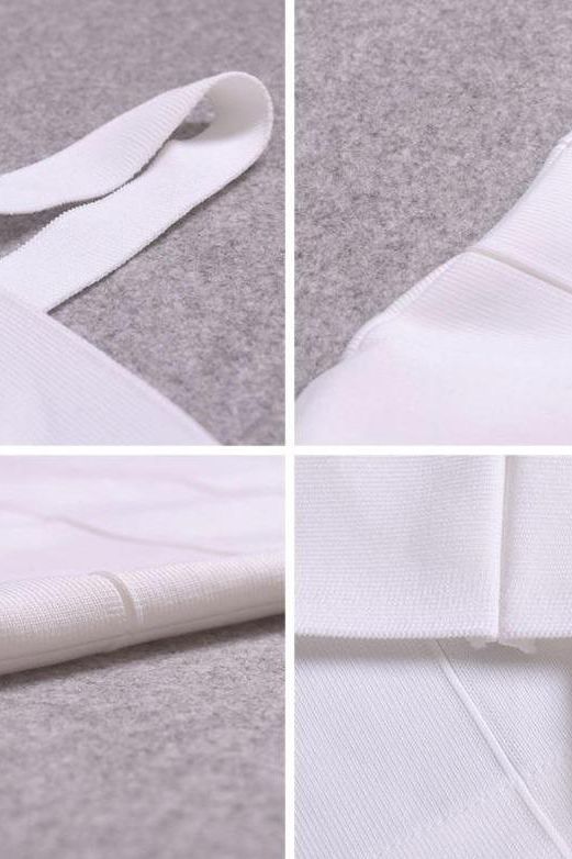 Heidi Bandage Midi Dress White Pearl