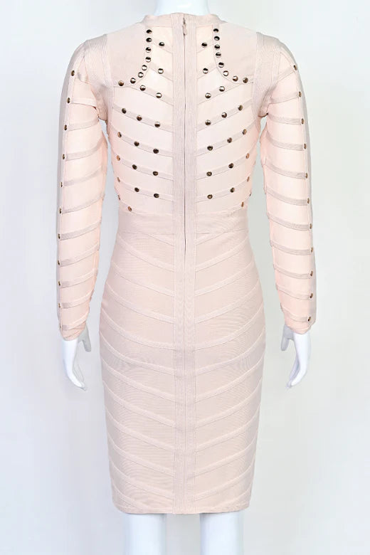 Rosa Long Sleeve Bodycon Dress Cream