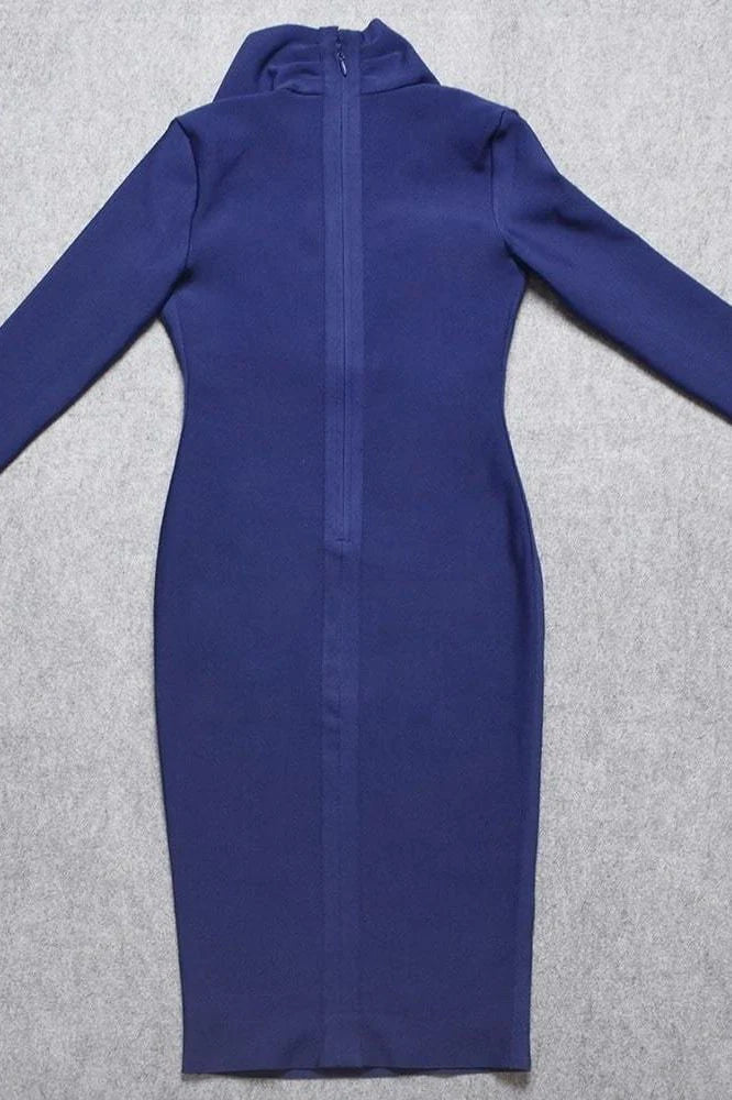 Blaire Long Sleeve Bandage Dress Navy Blue