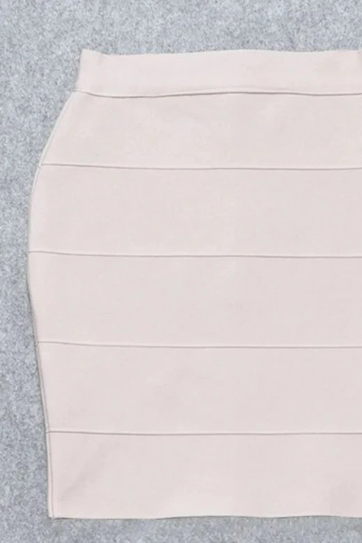 High Waist Bandage Mini Skirt Cream
